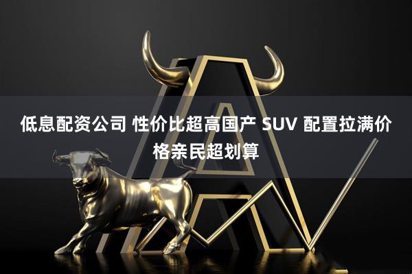 低息配资公司 性价比超高国产 SUV 配置拉满价格亲民超划算